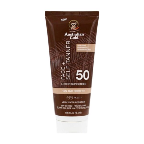 Australian Gold Face & Self Tanner Lotion Sunscreen SPF50 (88ml)