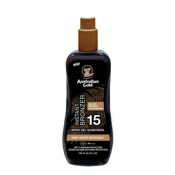 Australian Gold Spray Gel with Bronzer Sunscreen SPF15 (237ml)