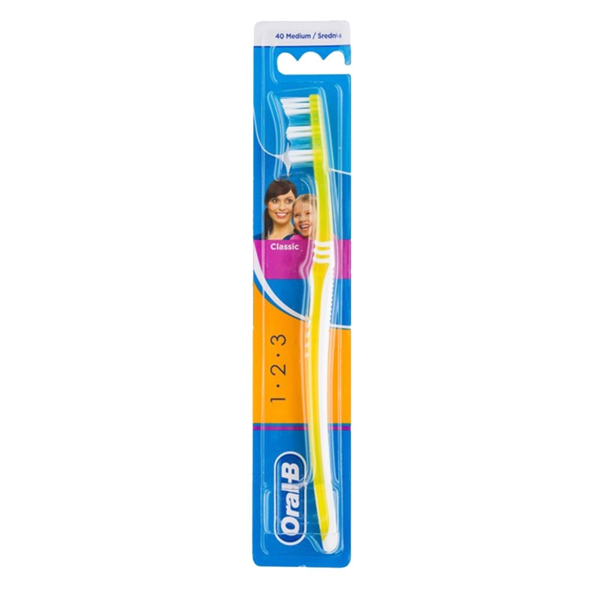 ΟΔΟΝΤΟΒΟΥΡΤΣΑ ORAL-B 1-2-3 CLASSIC ΚΙΤΡΙΝΗ ΜΕΤΡΙΑ