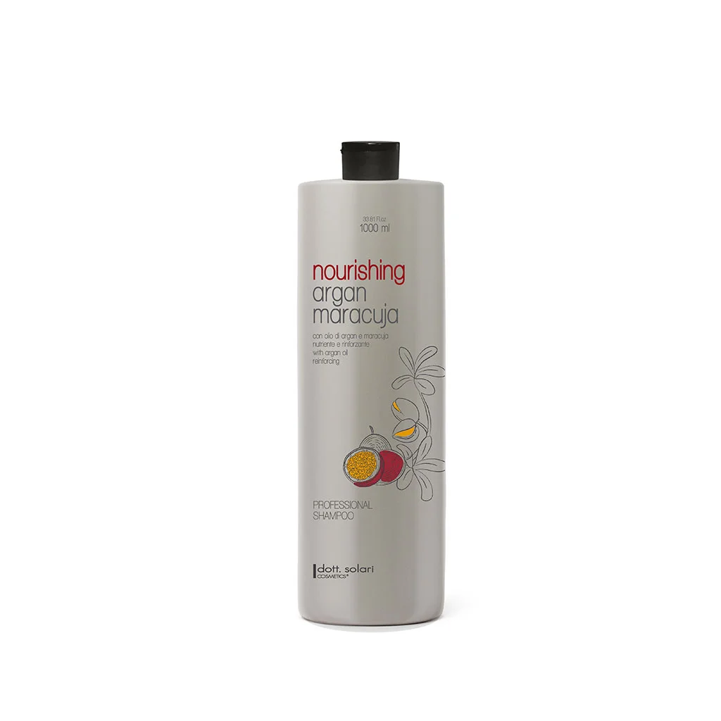 Dott. solari Professional Shampoo Επαγγελματικό Σαμπουάν Θρέψης με έλαιο Argan & Maracuja - 1lt (Για Αδύναμα & Λεπτά Μαλλιά)