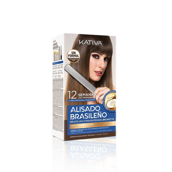 Kativa Alisado Brasileno Straightening Brunette Kit (Πακέτο θεραπείας κερατίνης για σκούρα μαλλιά)