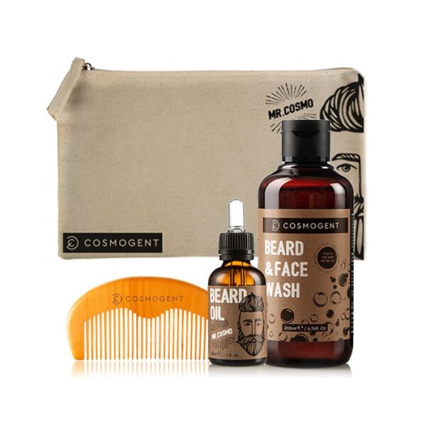 Cosmogent Mr Cosmo Neseser (Beard &amp; Face Wash 200 ml+Mr. Cosmo Beard Oil 30 ml+Beard &amp; Hair Comb)