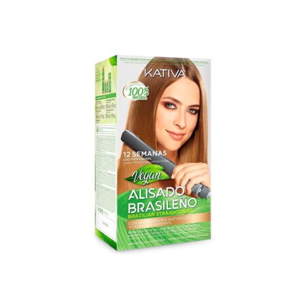 Kativa Vegan Alisado Brasileno Kit (Ολοκληρωμένο πακέτο βραζιλιάνικης θεραπείας κερατίνης)