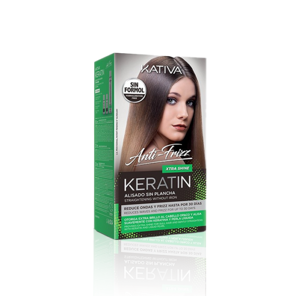 Kativa Keratin Alisado Anti-Frizz Keratin Xtra Shine Kit (Πακέτο θεραπείας κερατίνης χωρίς ισιωτική πρέσα)