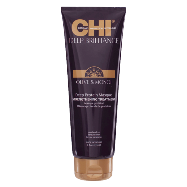 Chi Deep Brilliance Olive and Monoi Deep Protein Masque Strengthening Treatment 237ml