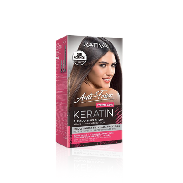 Kativa Keratin Alisado Anti-Frizz Keratin Xtreme Care Kit (Πακέτο θεραπείας κερατίνης χωρίς ισιωτική πρέσα)