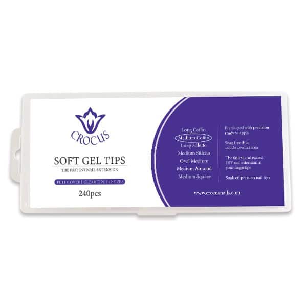 Crocus Soft Gel Tips – Medium Coffin