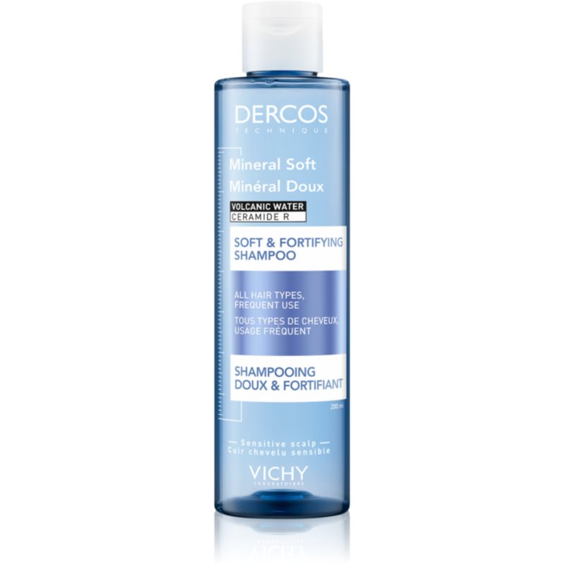 Vichy Dercos Mineral Soft δυναμωτικό σαμπουάν για όλους τους τύπους μαλλιών 200 ml