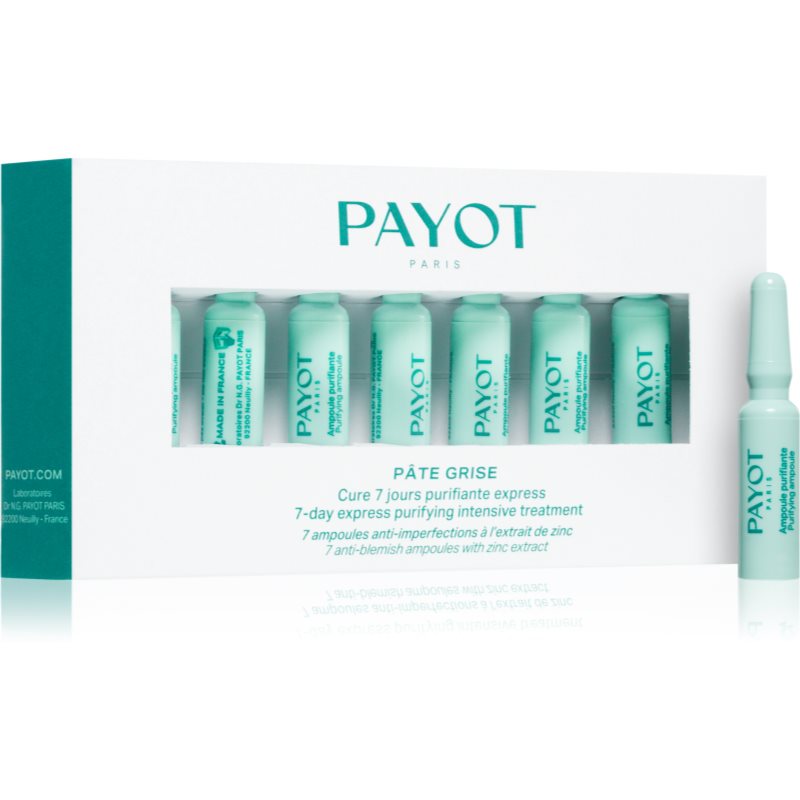 Payot Pâte Grise Cure 7 Jours Purifiante Express Εντατική θεραπεία 7 ημερών για την ανακούφιση των συμπτωμάτων της ακμής 7x1,5 ml