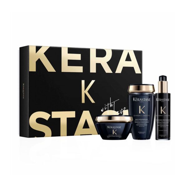 Kérastase Chronologiste - Limited Edition Haircare Premium Anti-Aging Set XMAS 2023 (Bain Régénerant 250ml, Masque Intense Régénérant 200ml & Thermique Régénérant 150ml)