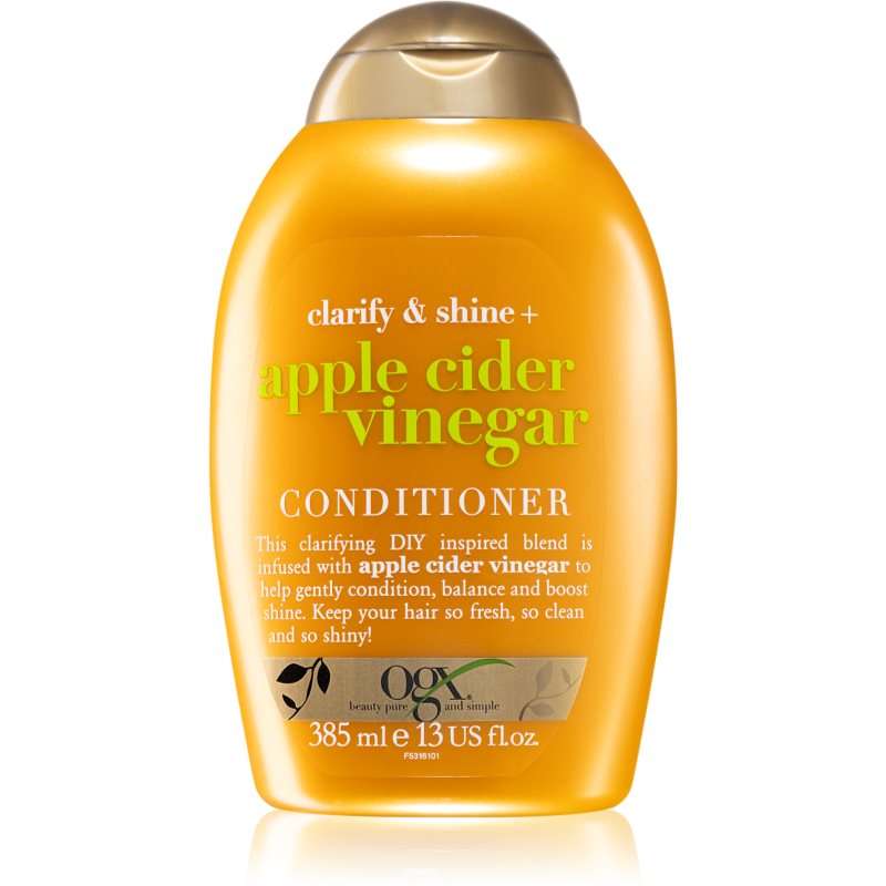 OGX Apple Cider Vinegar καθαριστικό κοντίσιονερ Για λάμψη και απαλότητα μαλλιών 385 μλ