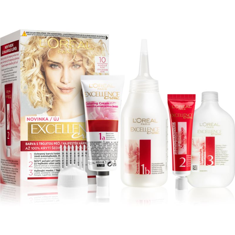 L’Oréal Paris Excellence Creme βαφή μαλλιών απόχρωση 10 1 τμχ