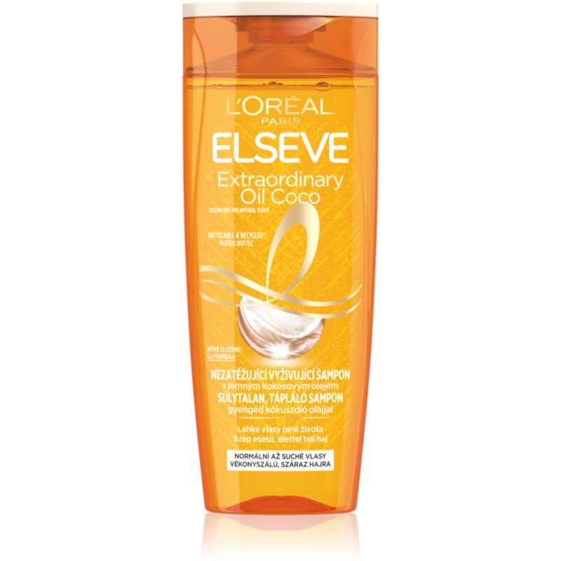 L’Oréal Paris Elseve Extraordinary Oil Coconut θρεπτικό σαμπουάν για κανονικά έως ξηρά μαλλιά 400 ml