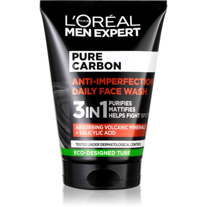 L’Oréal Paris Men Expert Pure Carbon τζελ καθαρισμού 3 σε 1 ενάντια στις ατέλειες της επιδερμίδας 100