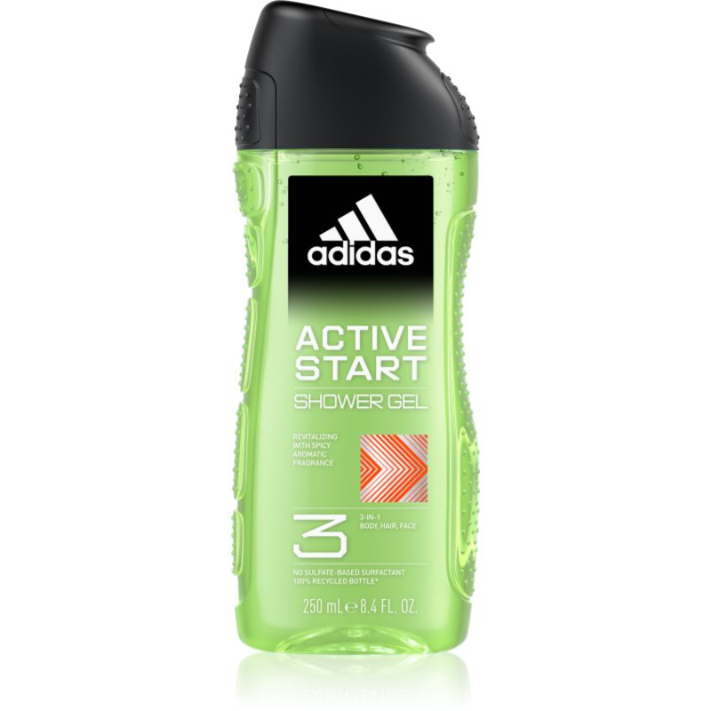 Adidas 3 Active Start τζελ για ντους για άντρες 250 ml