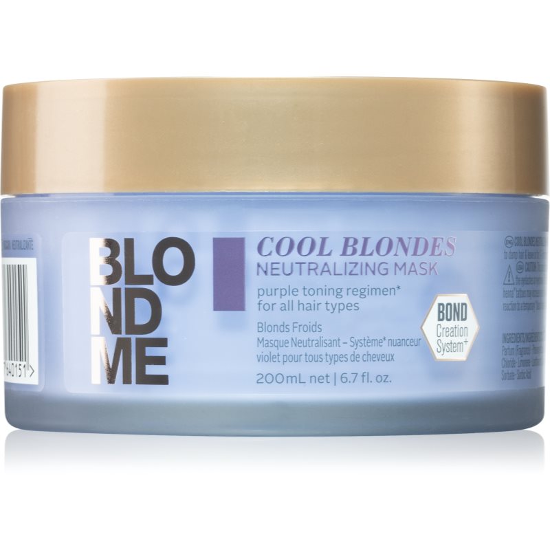 Schwarzkopf Professional Blondme Cool Blondes θρεπτική μάσκα εξουδετέρωση κίτρινων αποχρώσεων 200 ml