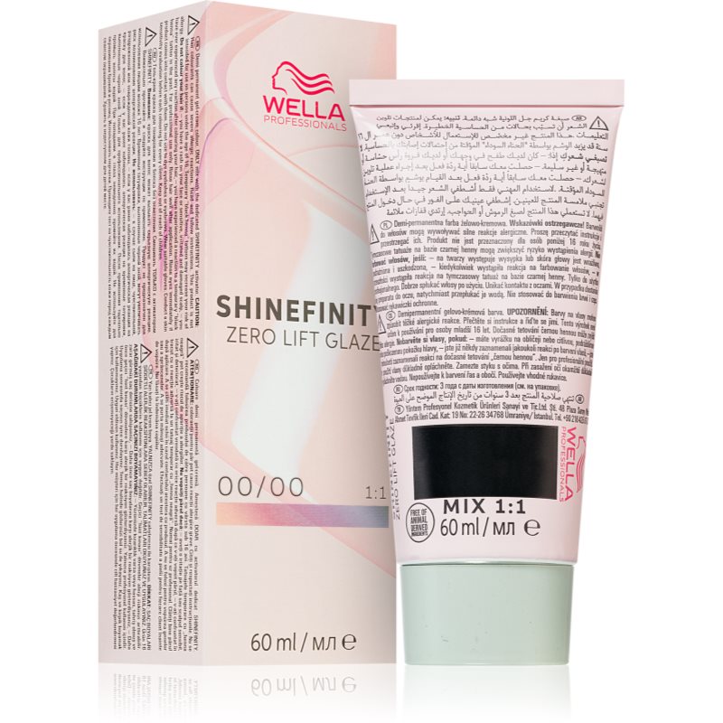 Wella Professionals Shinefinity Zero Lift Glaze Ημι-μόνιμη βαφή μαλλιών απόχρωση 00/00 - Crystal Glaze 60 ml