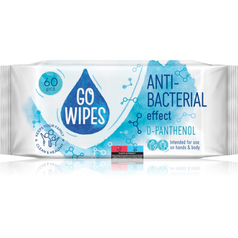 GoWipes Anti-Bacterial Effect D-Panthenol υγρά μαντηλάκια καθαρισμού για χέρια και σώμα 60 τμχ