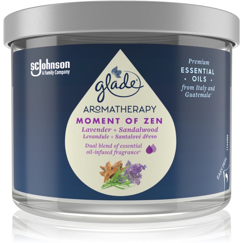 GLADE Aromatherapy Moment of Zen αρωματικό κερί Lavender + Sandalwood 260 γρ