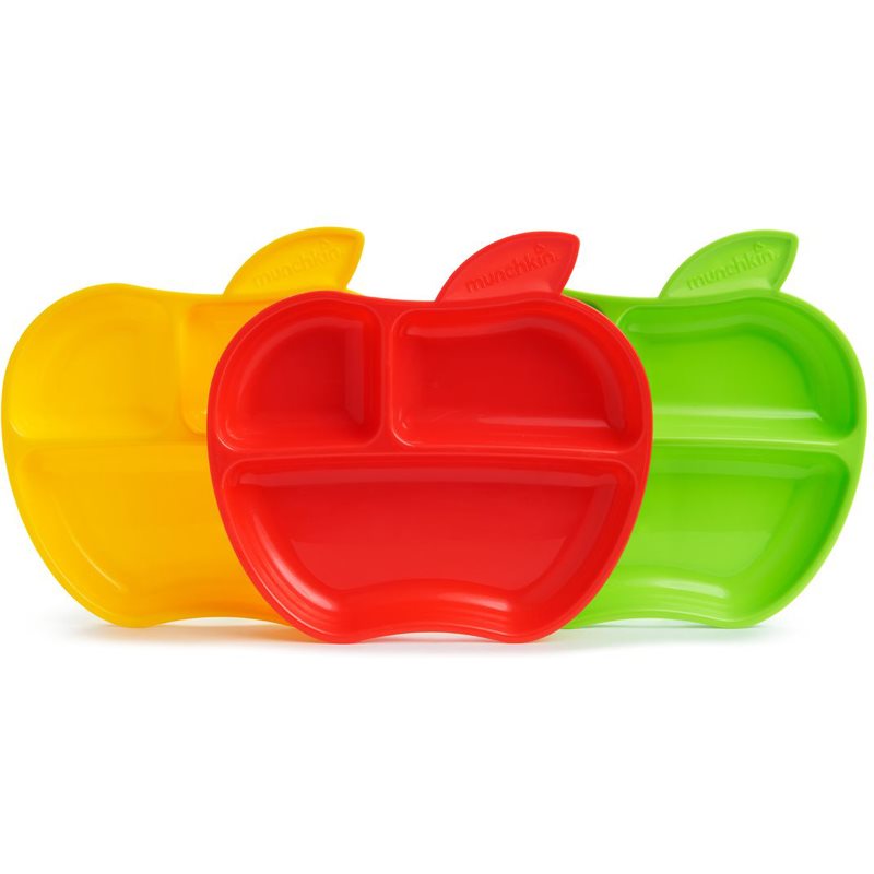 Munchkin Apple πιάτο με χωρίσματα 6 m+ 3 τμχ