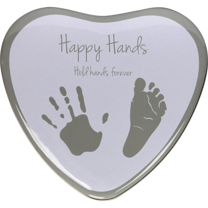 Happy Hands 2D Heart Silver/White σετ για το αποτύπωμα του μωρού 3 x 15 x 16,5 cm 1 τμχ