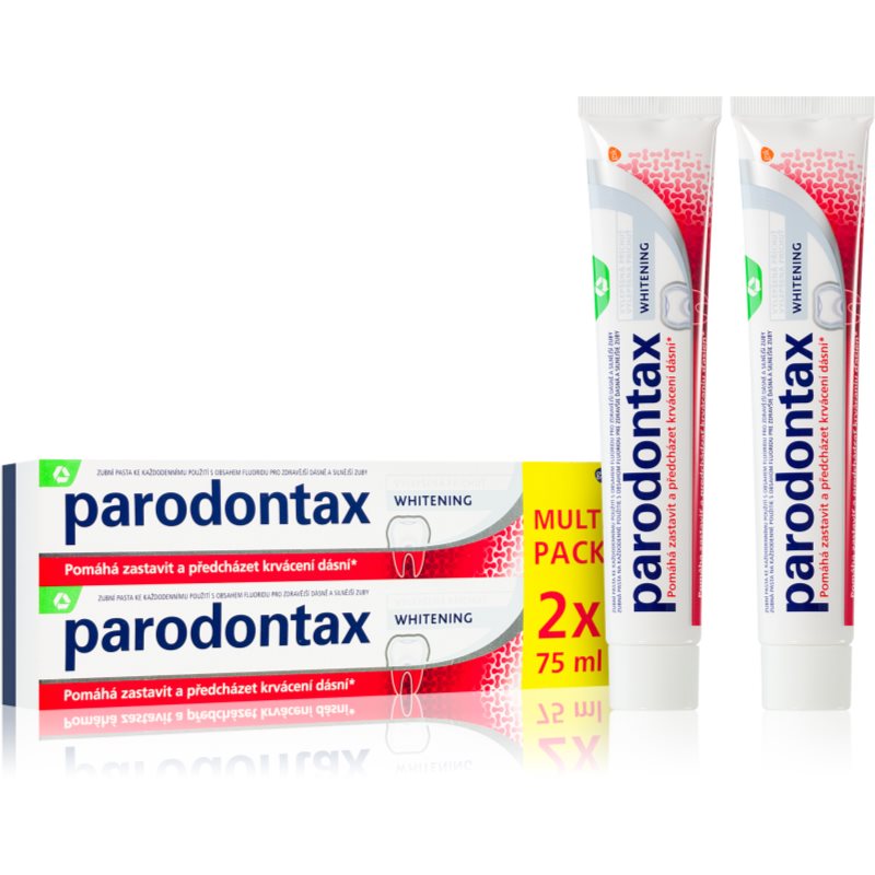 Parodontax Whitening λευκαντική οδοντόκρεμα για την αντιμετώπιση της αιμορραγίας των ούλων 2x75 ml