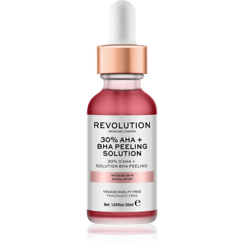 Revolution Skincare AHA + BHA 30% Peeling Solution Εντατική χημική απολέπιση για λαμπρή επιδερμίδα 30 ml