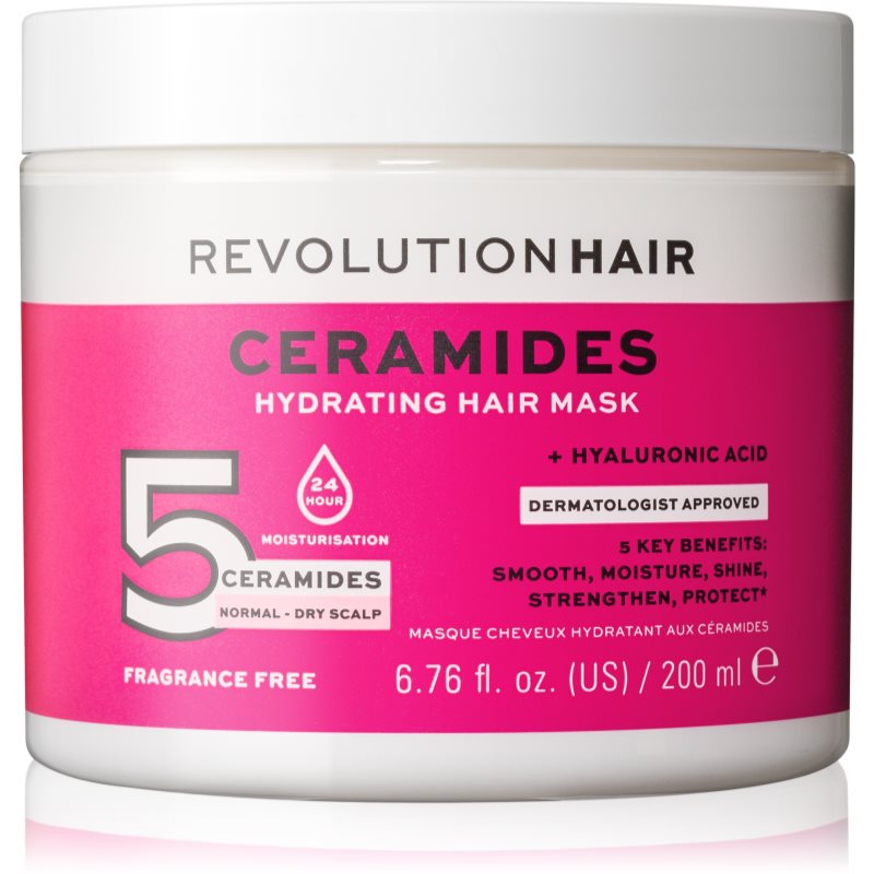 Revolution Haircare 5 Ceramides + Hyaluronic Acid ενυδατική μάσκα για τα μαλλιά με κηραμίδια 200 ml