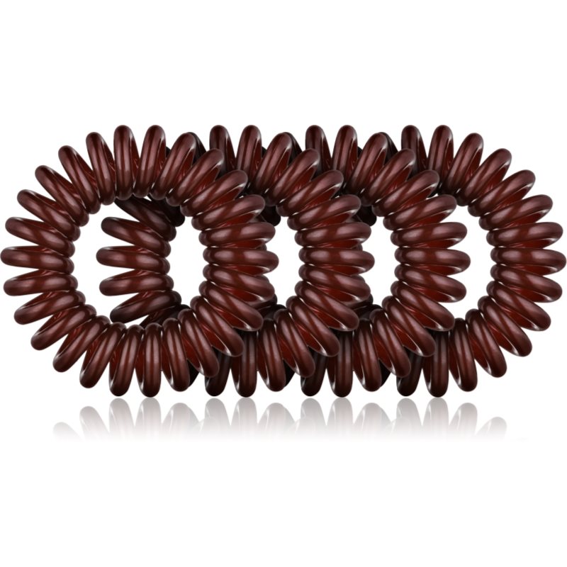 BrushArt Hair Rings λαστιχάκια για τα μαλλιά Brown 4 τμχ
