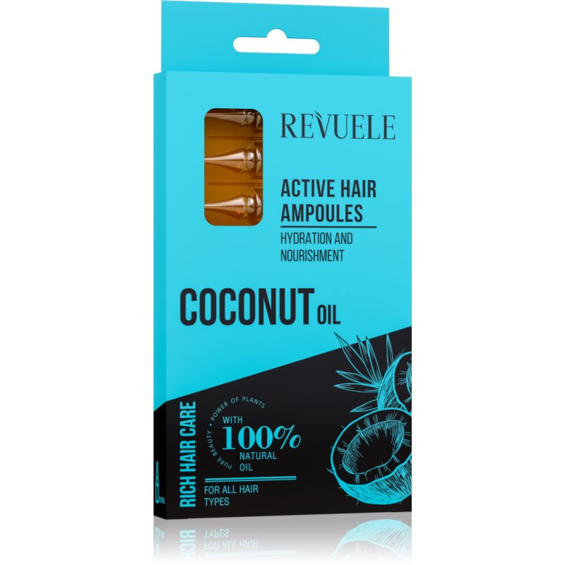 Revuele Coconut Oil Active Hair Ampoules ορός για τα μαλλιά για θρέψη και ενυδάτωση 8x5 ml