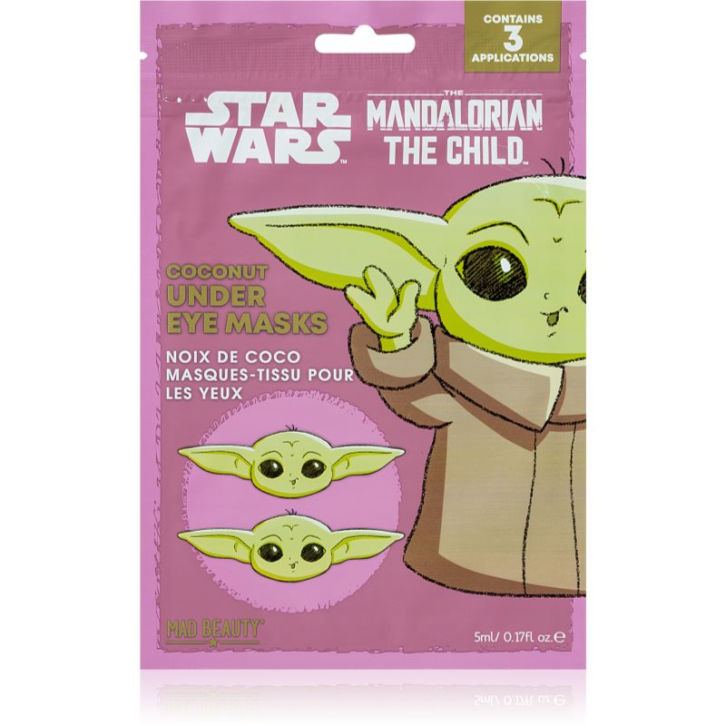 Mad Beauty Star Wars The Mandalorian The Child μάσκα λάμψης και ενυδάτωσης Γύρω από τα μάτια 3x2 τμχ