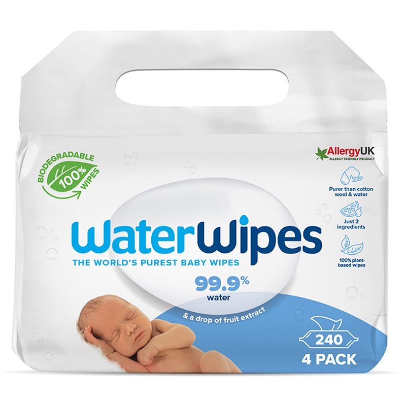 Water Wipes Baby Wipes 4 Pack παιδικά απαλά υγρομάντηλα 4x60 τμχ