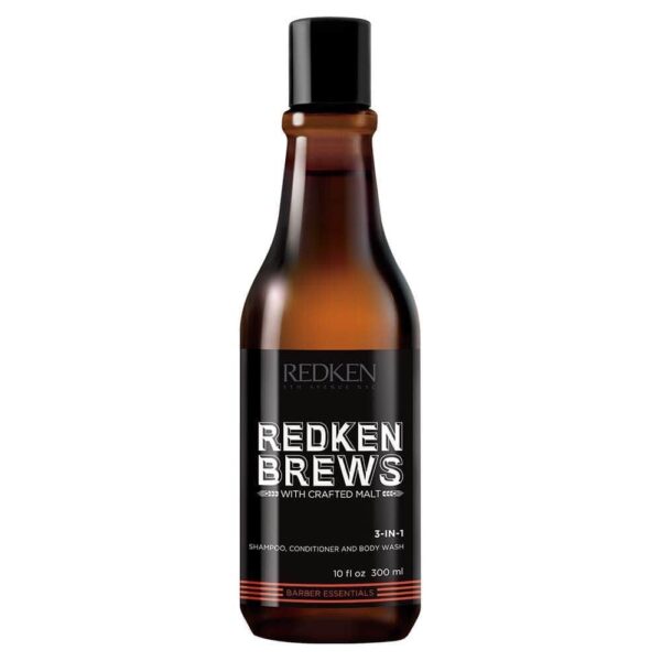 Redken Brews 3-in-1 Shampoo, Conditioner, Body Wash (300ml)
