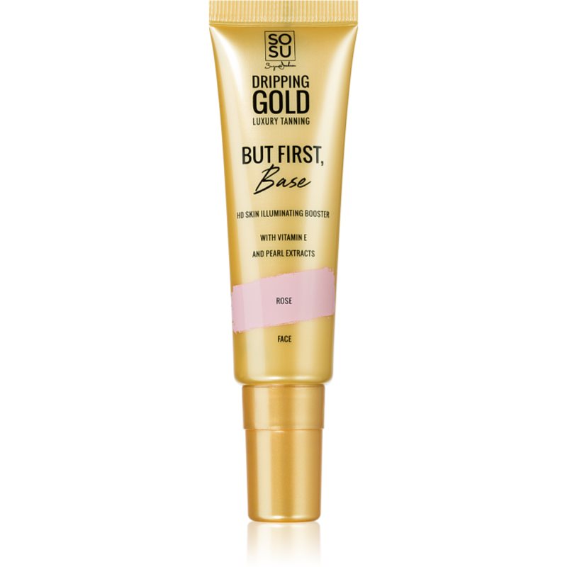 Dripping Gold But First Base λαμπρυντική βάση κάτω από το μεικ απ απόχρωση Rose 30 ml