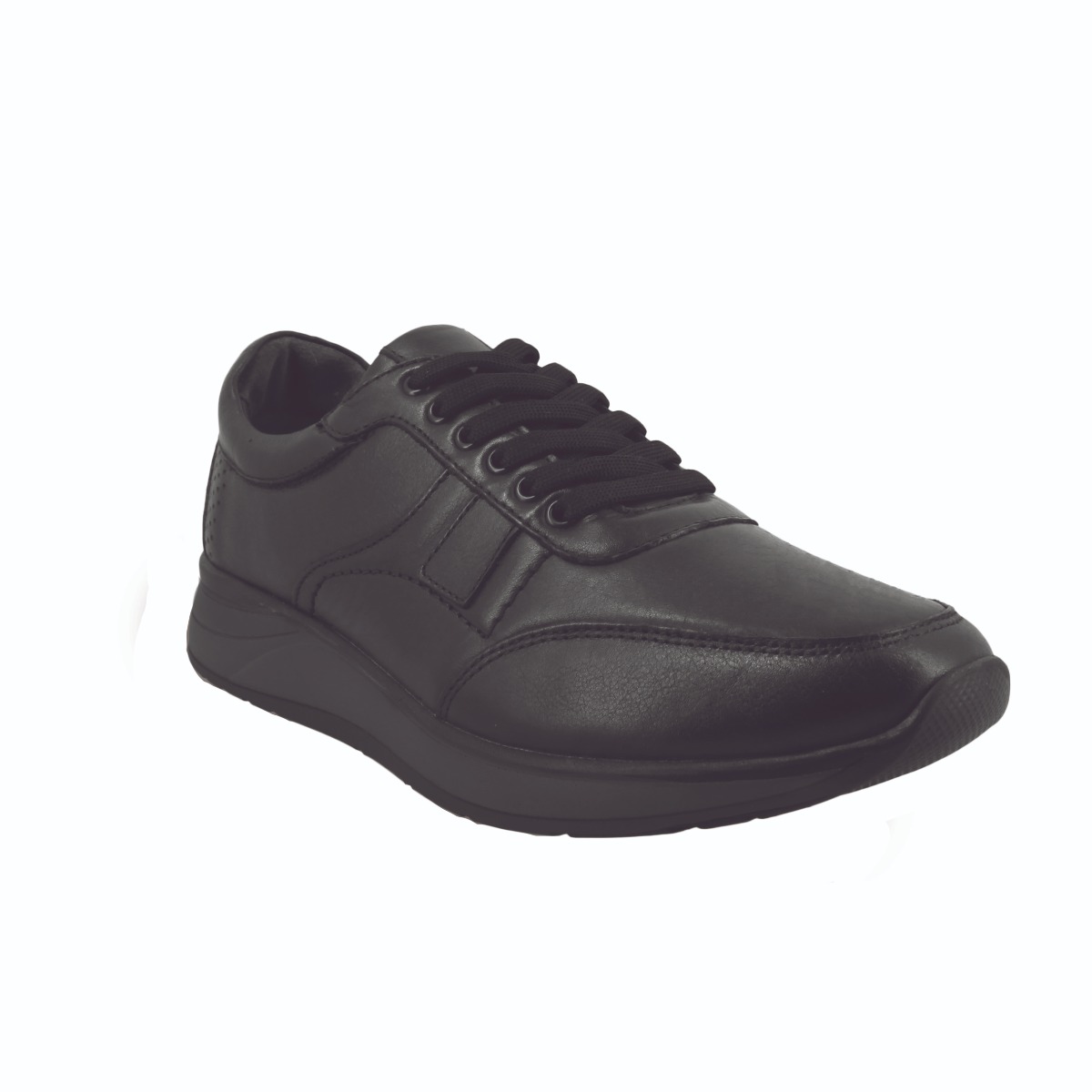 ANTONELLO 56.W330-2002 MAYΡΟ ΑΝΔΡΙΚΟ ΔΕΡΜΑΤΙΝΟ CASUAL ΜΕ ΚΟΡΔΟΝΙ
