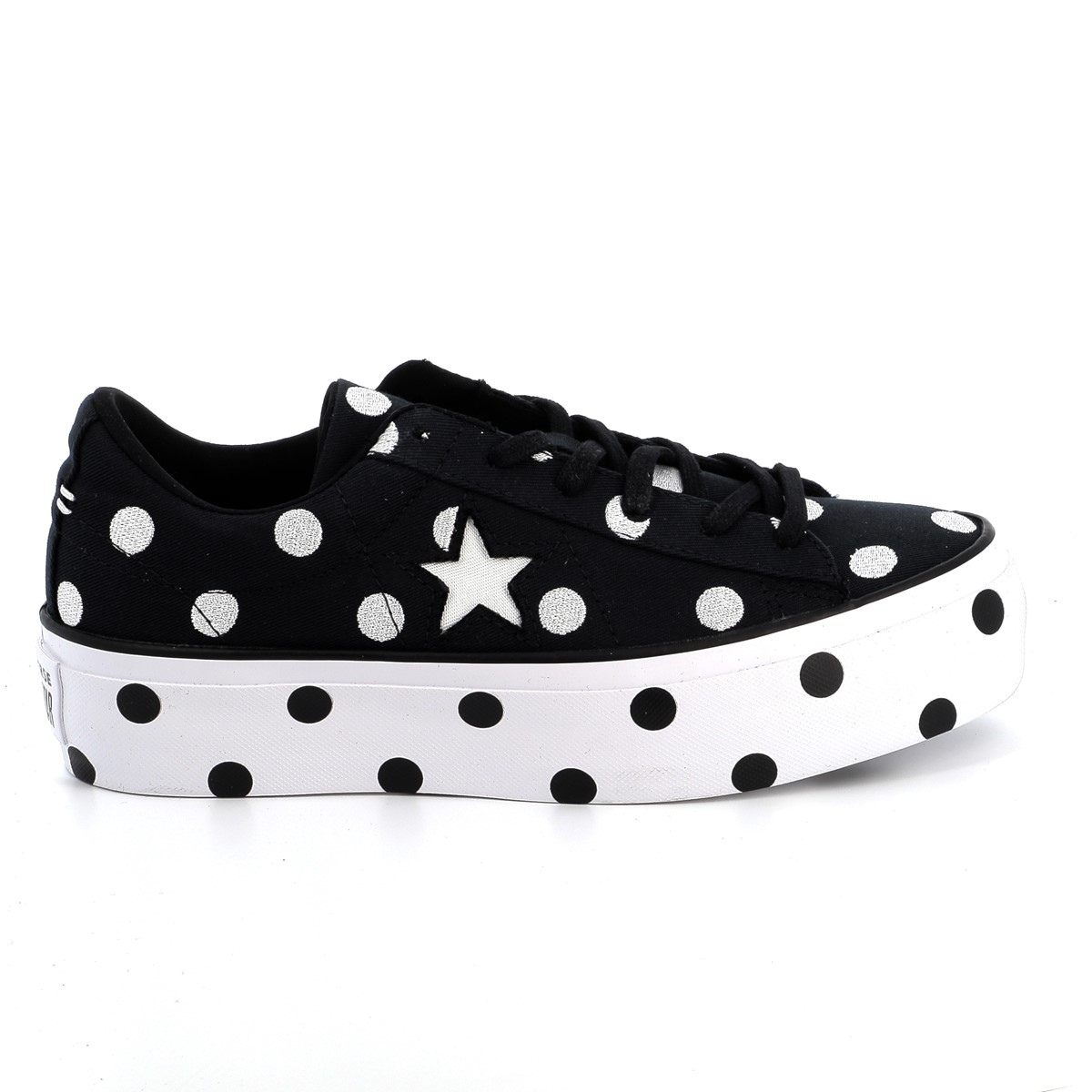 Γυναικείο Πάνινο Casual Converse All Star One Star Platform Ox Χρώματος Μαύρο 560695C