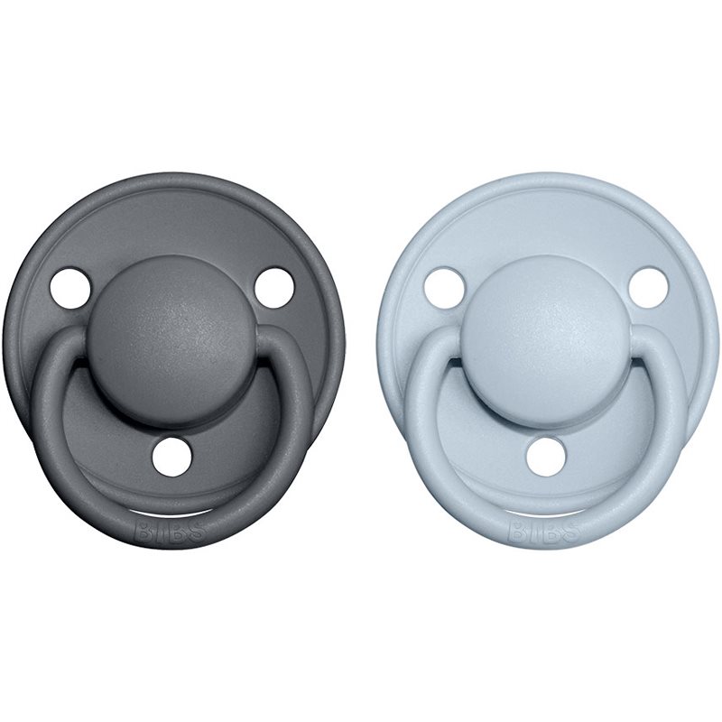 BIBS De Lux One Size πιπίλα Iron / BabyBlue 2 τμχ