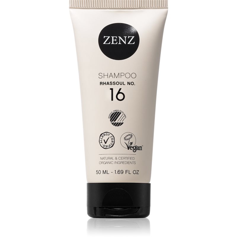 ZENZ Organic Rhassoul No. 16 θρεπτικό σαμπουάν με άργιλο με άρωμα καραμέλας 50 ml