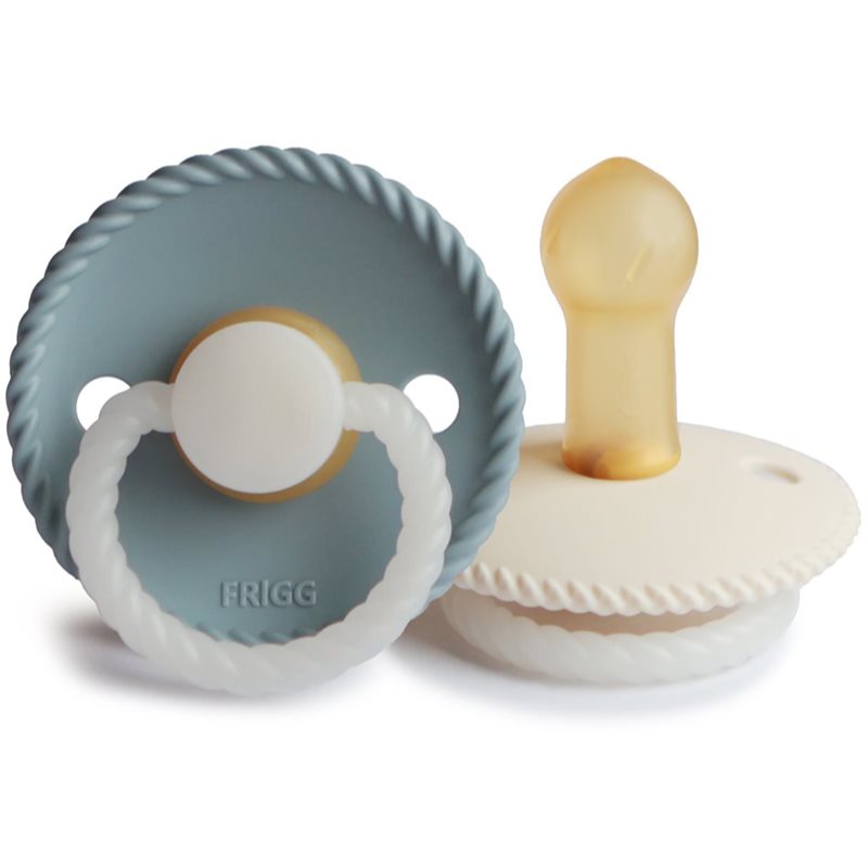 FRIGG Rope Night Size 2:6-18 months πιπίλα Stone Blue Night/Cream Night 2 τμχ
