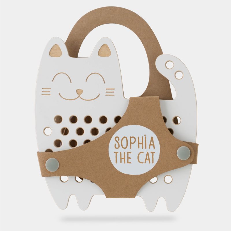 Milin Big Wooden Lacing Toy Cat Sophia παιχνίδι δραστηριοτήτων 17 cm x 16 cm x 0,7 cm 1 τμχ