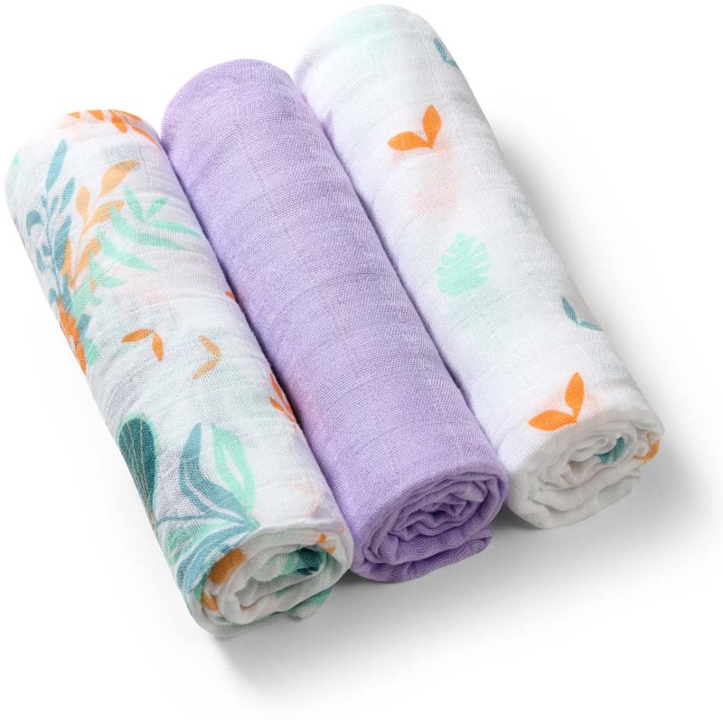 BabyOno Take Care Natural Bamboo Diapers υφασμάτινες πάνες Purple 3 τμχ