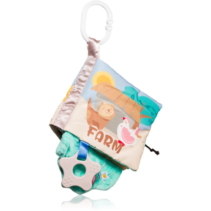 BabyOno Have Fun Sensory Book εκπαιδευτικό βιβλίο δραστηριοτήτων με έντονα χρώματα με μασητικό Farm 1 τμχ
