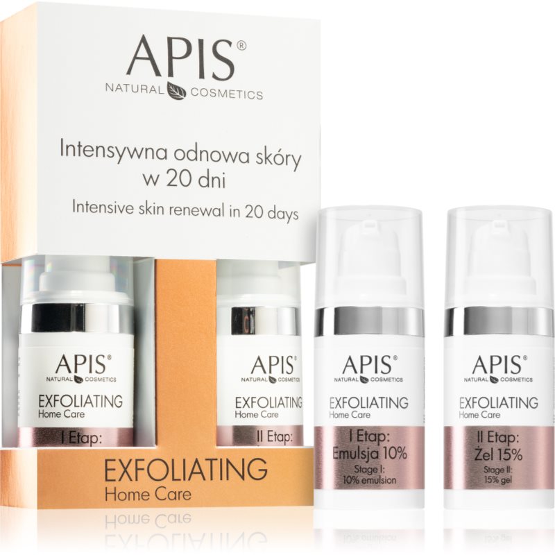 Apis Natural Cosmetics Exfoliation Home Care Σετ για έντονη αποκατάσταση και σύσφιξη επιδερμίδας 2x15 ml