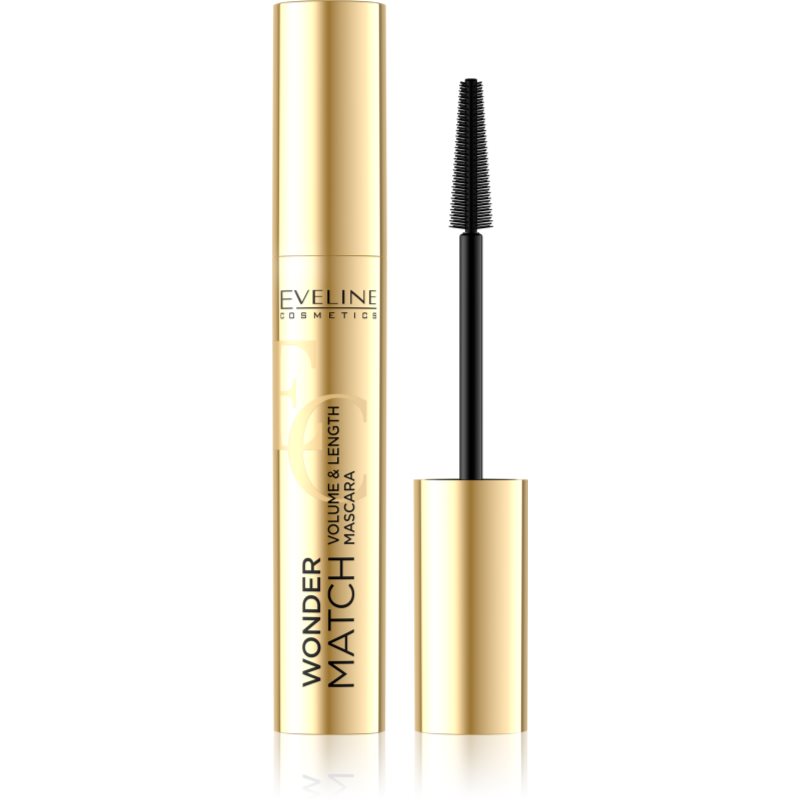 Eveline Cosmetics Wonder Match μάσκαρα για όγκο και πύκνωση των βλεφαρίδων απόχρωση Black 7 ml