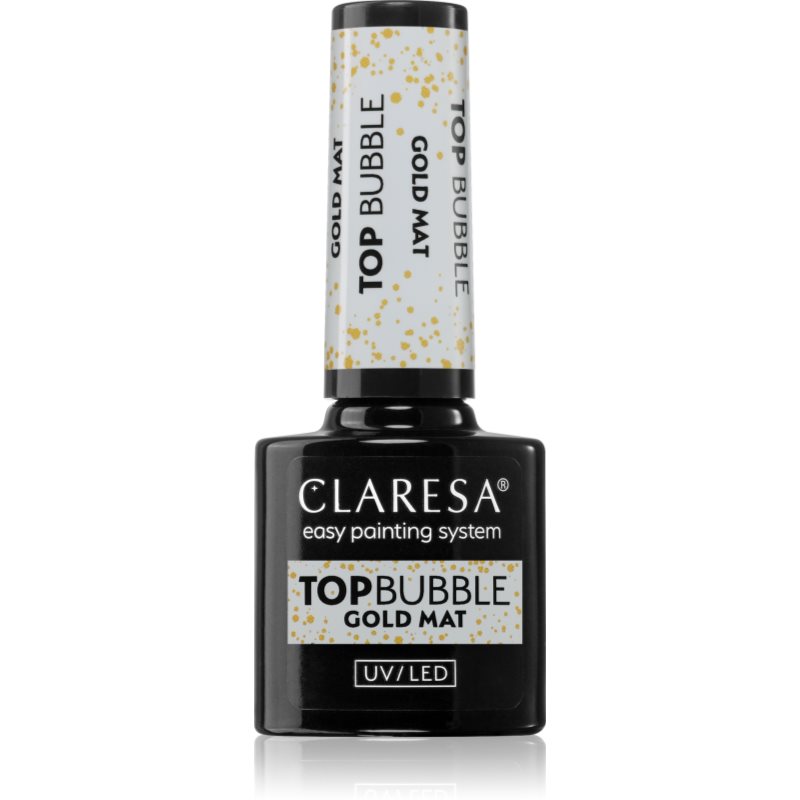 Claresa UV/LED Top Bubble τζελ τοπ βερνίκι νυχιών ματ απόχρωση Gold 5 γρ