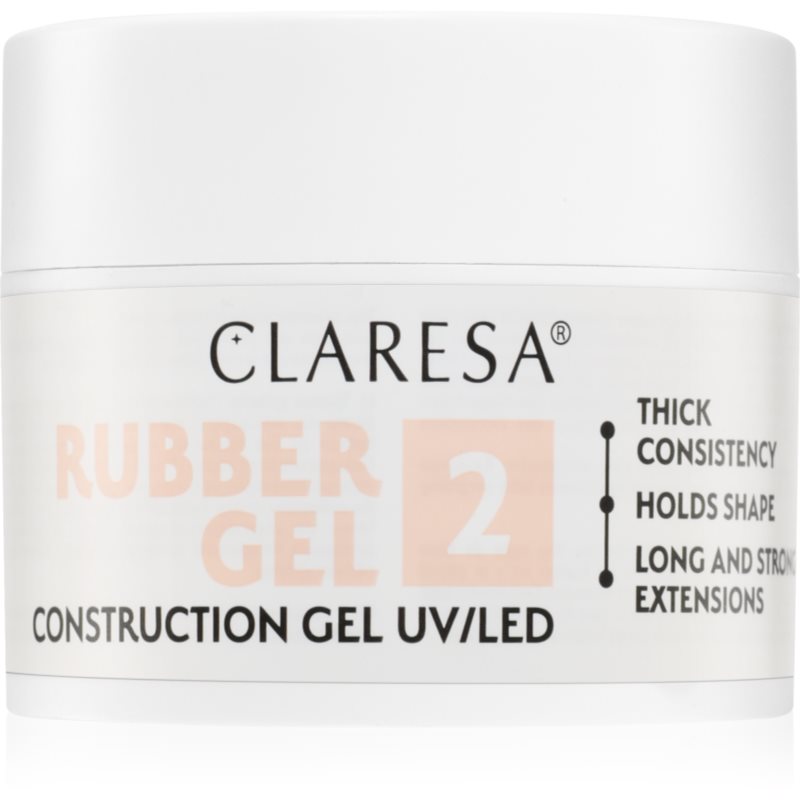 Claresa Rubber Gel Construction Gel UV/LED τζελ βερνίκι για την επιμήκυνση των νυχιών απόχρωση 02 45 γρ