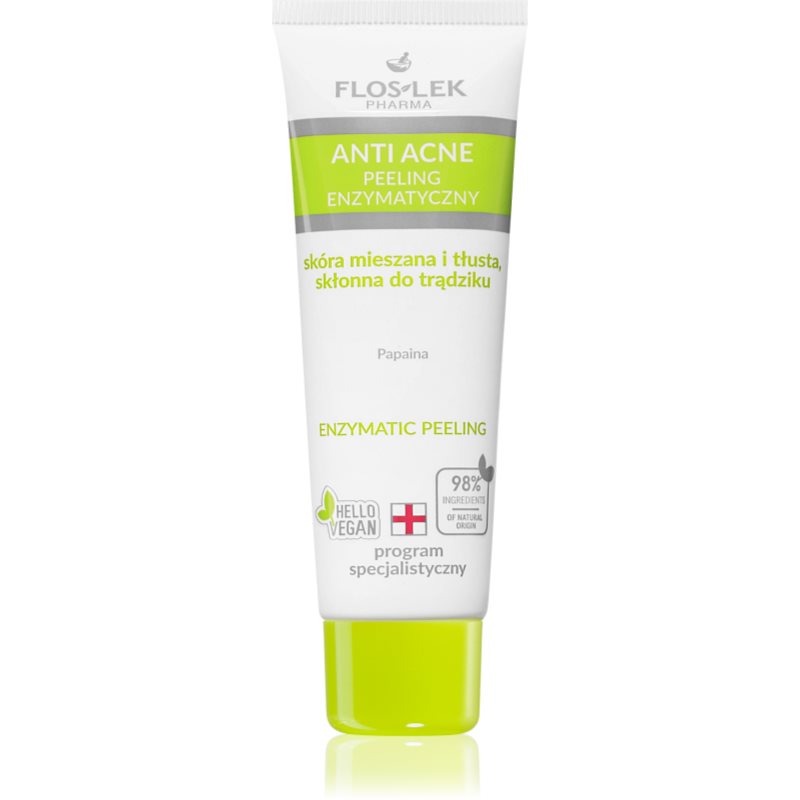 FlosLek Laboratorium Anti Acne ενζυματική απολέπιση για μικτή και λιπαρή επιδερμίδα 50 ml