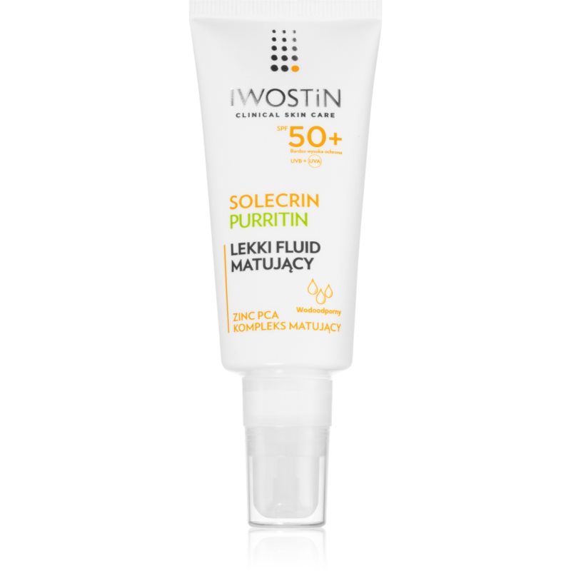 Iwostin Solecrin ματ υγρό για λιπαρή επιδερμίδα με τάση για ακμή SPF 50+ 40 μλ