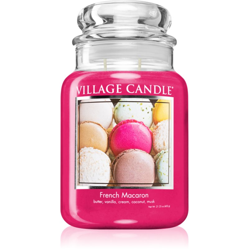 Village Candle French Macaroon αρωματικό κερί (Glass Lid) 602 γρ