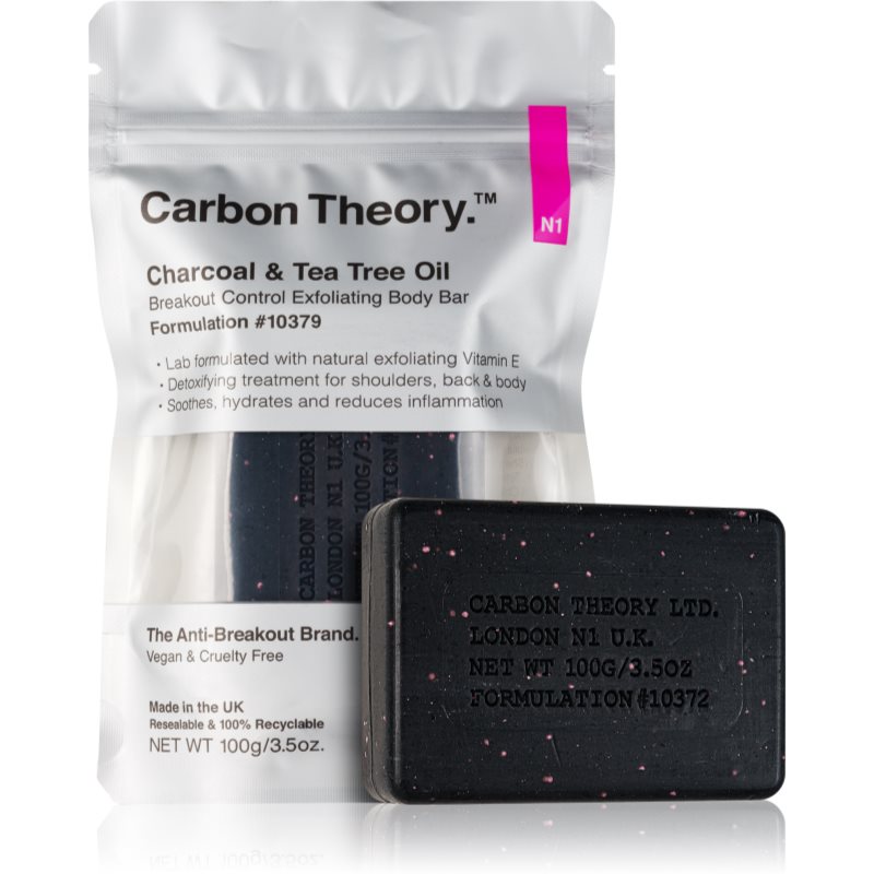 Carbon Theory Charcoal > Tea Tree Oil καθαριστική απολέπιση σώματος για προβληματικό και λιπαρό δέρμα 100 γρ